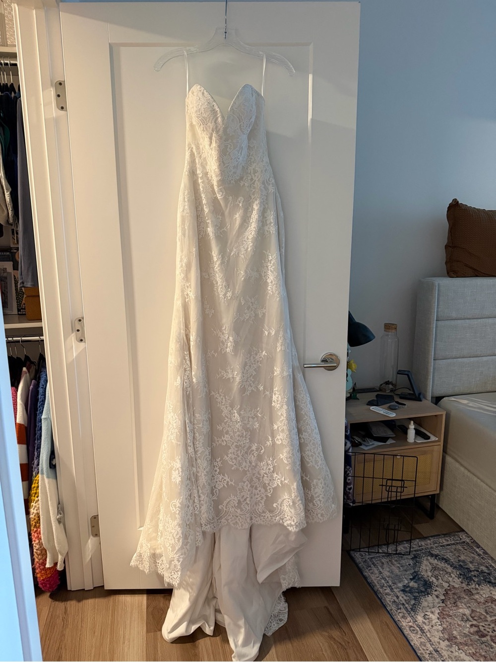 Spaghetti Strap Lace Wedding Dress in Ivory